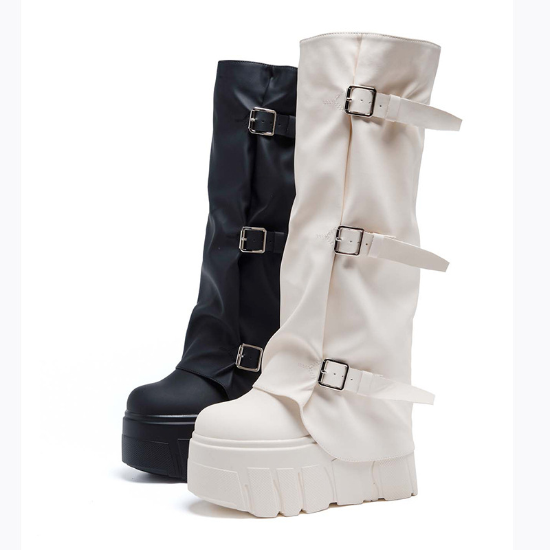 Riding Boot Short - 14cm Heel Knee High Boots Platform