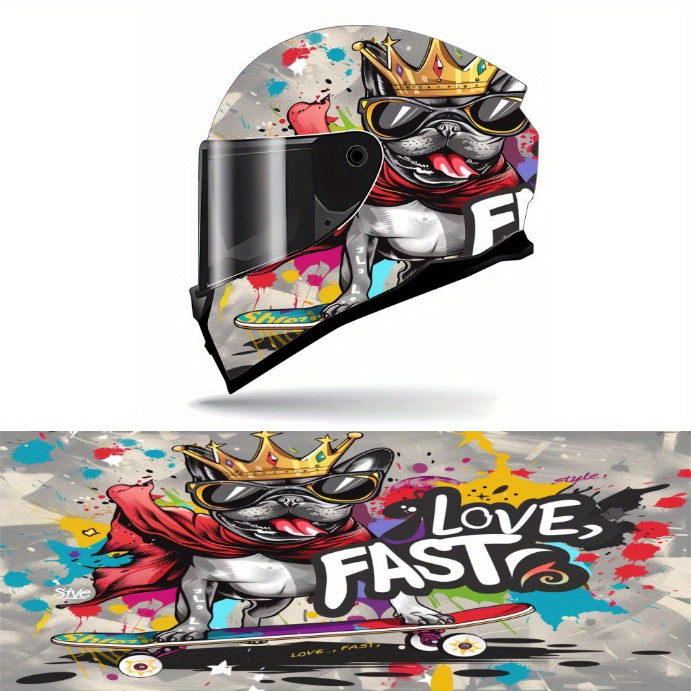 Motorcycle Gear Dogs - Doodle Dog Pile Full Helmet Wrap
