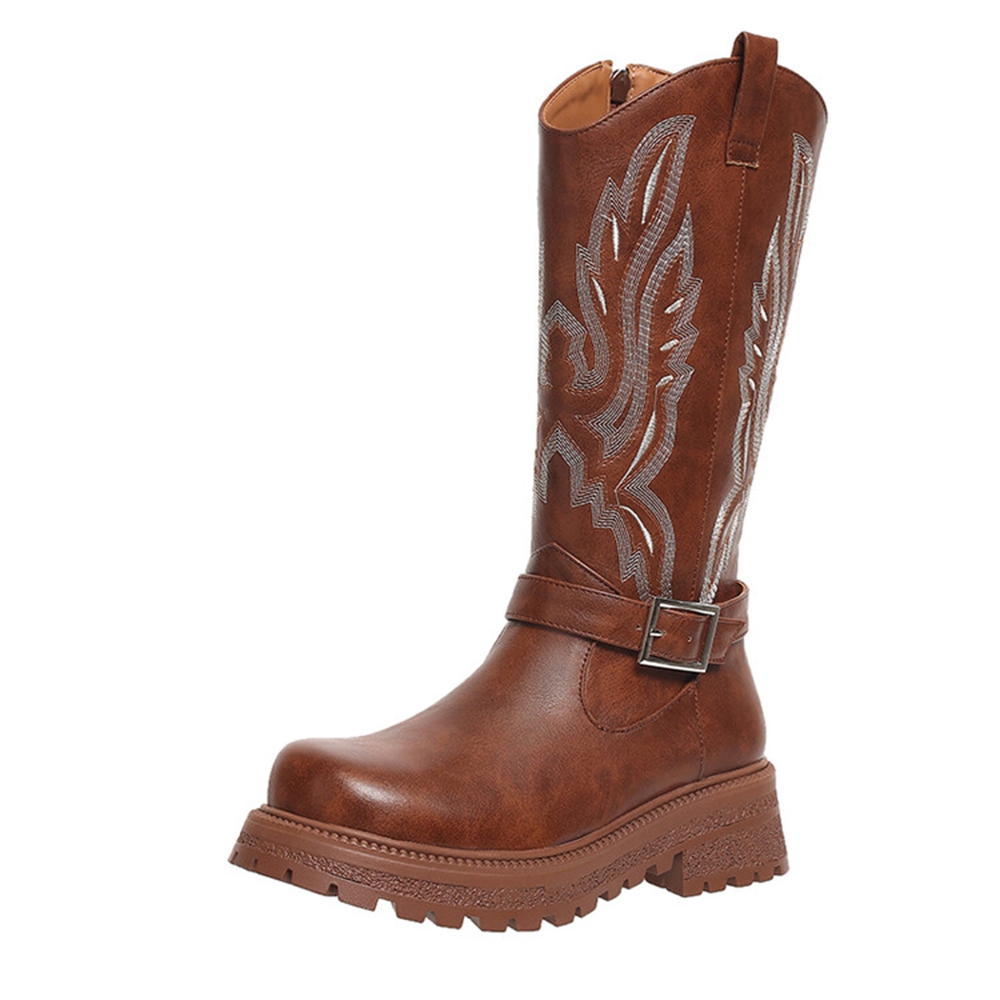 Riding Boot Short - Women Knee High Boots Thick Heel