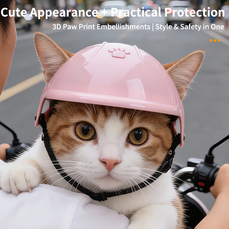 Motorcycle Gear Dogs - Pet Helmet 3D Paw Print Dogs