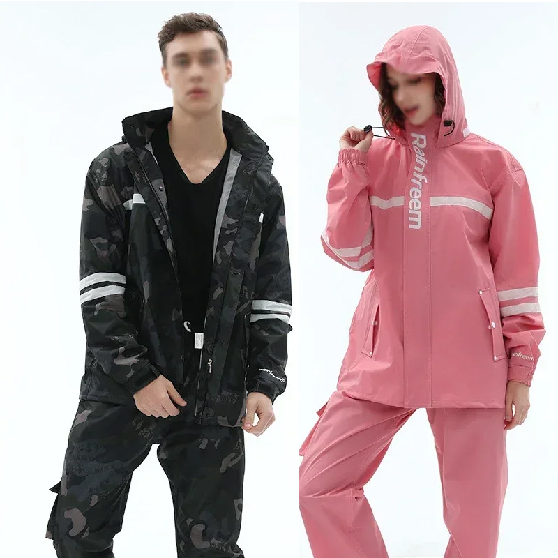 Gearx Motorcycle Jacket - Adult Raincoat Rainpants Waterproof Reflective Rain