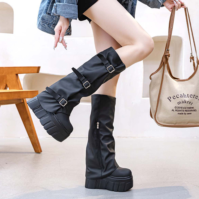 14cm Heel Knee High Boots Plat - огляд і ціна Riding Boot Short