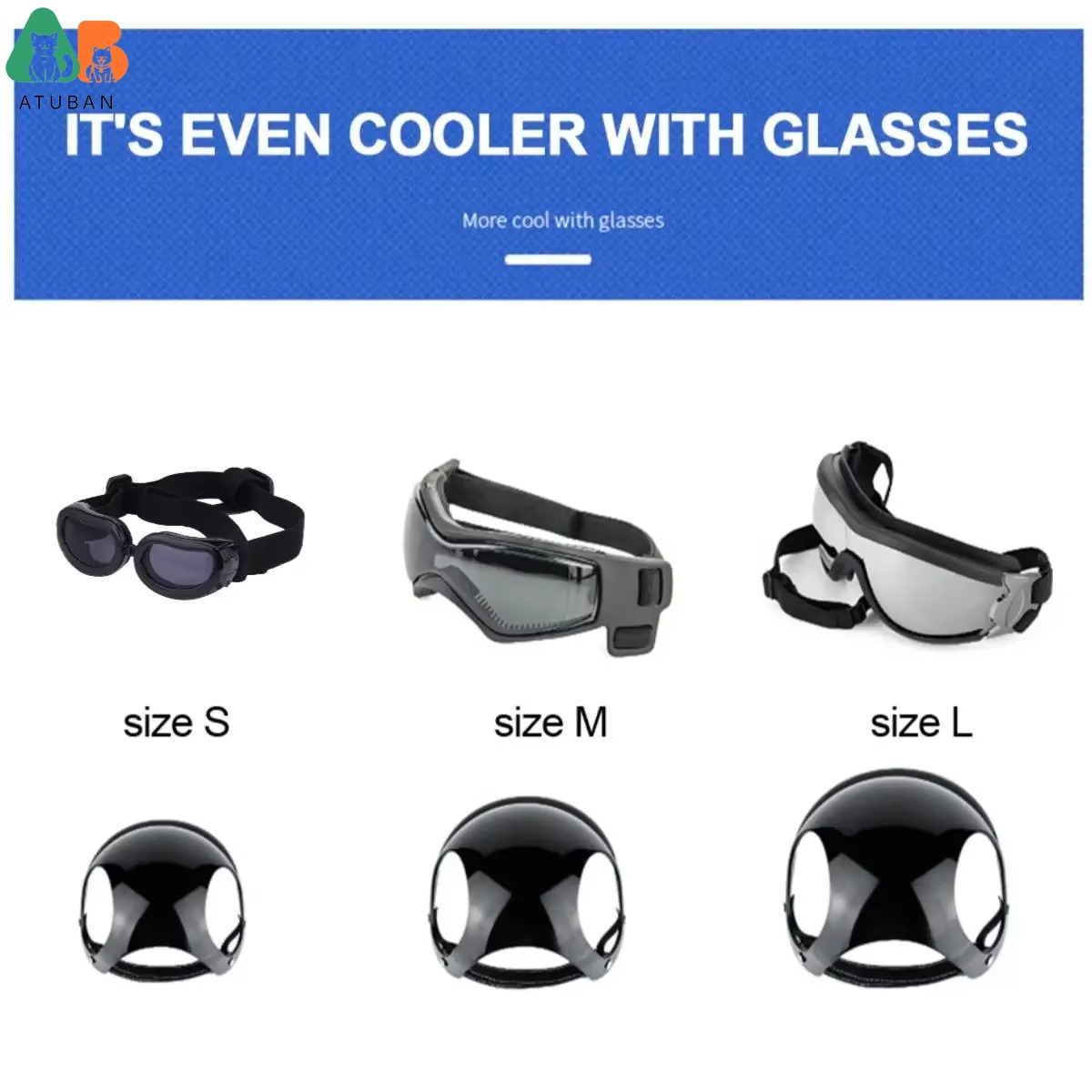 Dog Sunglasses Pet Helmet Set  - огляд і ціна Motorcycle Gear Dogs