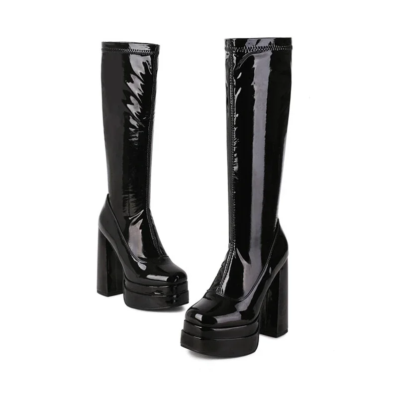 Knee High Boots Women Patent L - огляд і ціна Riding Boot Short